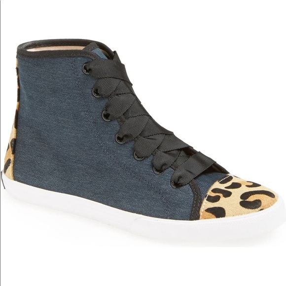 kate spade Shoes - Kate Spade Linus Denim Calf Hair High-top Sneaker